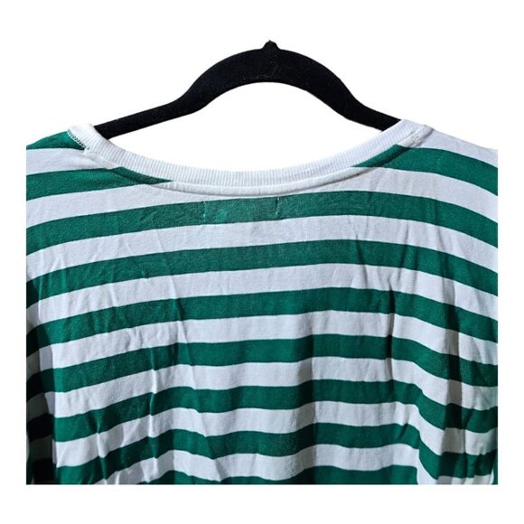 LIZ CLAIBORNE Green & White Scoop Neck Top Shirt - Size XL - Picture 4 of 7